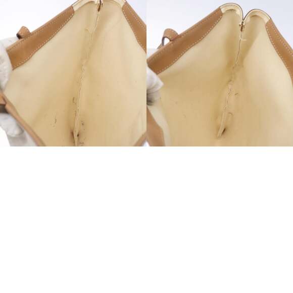 CELINE Macadam Canvas Tote Bag Pvc Leather White Gold - Picture 12 of 12